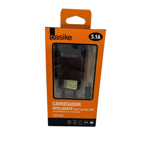 Carregador Inteligente Basike V8 5.1A 3 Portas Car-9018