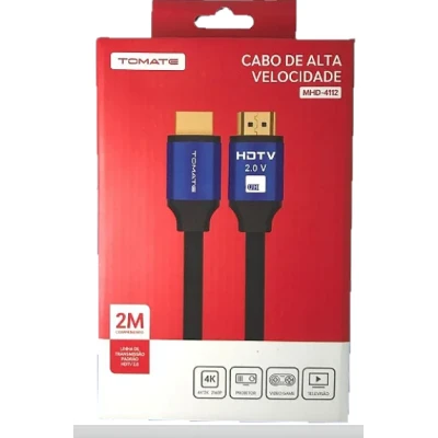 Cabo HDMI 4K de Alta Velocidade 2.0 Tomate MHD-4112 2 Metros