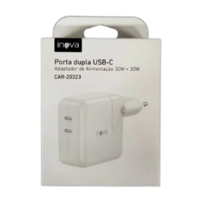 Fonte Carregadora para Mackbook Inova Porta Dupla Usb 30W + 30W Car-20323