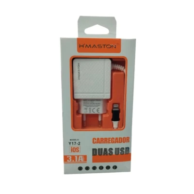 Carregador Lightning 3.1A Hmaston duas Entradas Usb Y-17-2 Y15-2