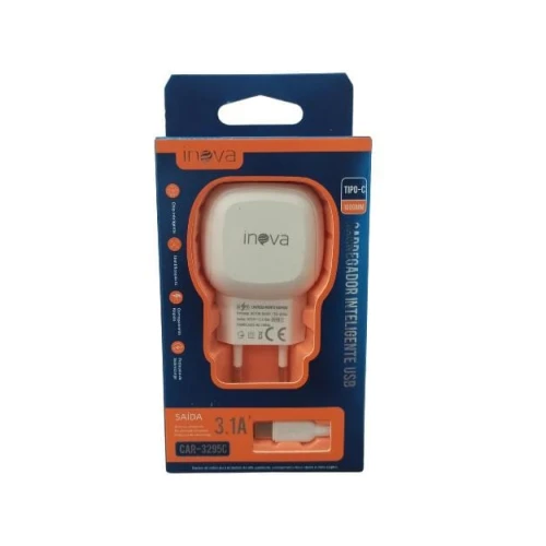 Carregador Rápido Inova 3.1A Tipo C 2 Entradas Usb Car-3295C