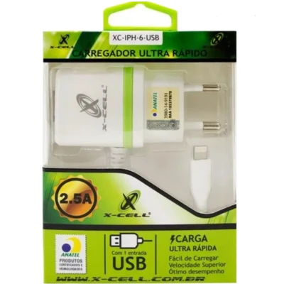 Carregador Rápido Lightning XCell 2.8A Homologado Anatel