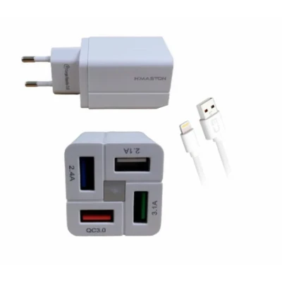 Carregador Turbo Lightning 4USB 9.1A Homologado Hmaston Y43-2