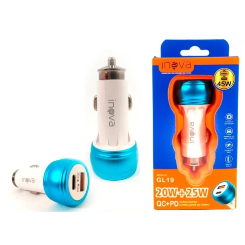 Carregador Veicular Lightning Inova 20w + 25w GL19-A