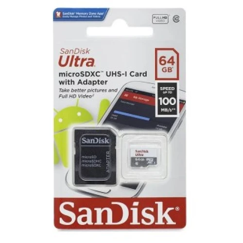 Cartão de Memória SD Sandisk C10 64GB / 100Mbs SDHC