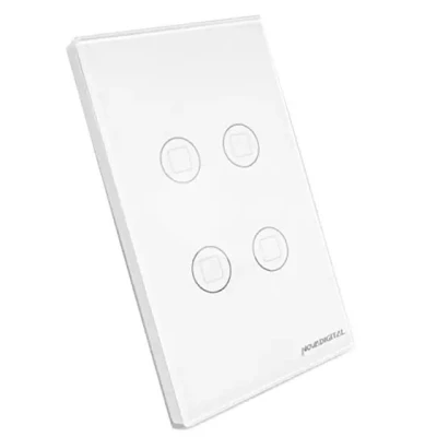 Interruptor Touch Wi-fi Nova Digital Ws-Us-Rf 4 Botões Branco / Preto Compatível com Alexa Google Assistant