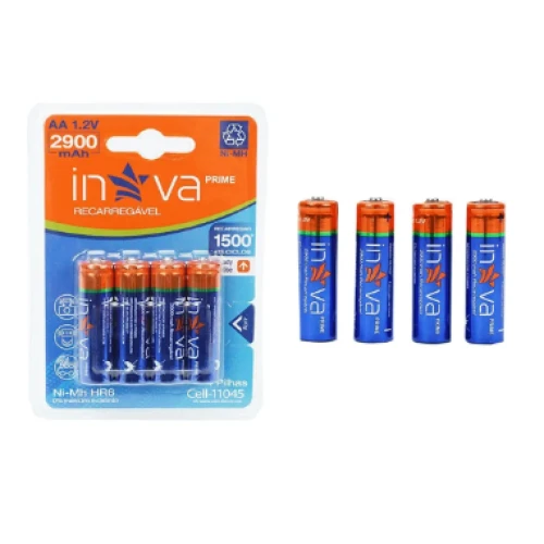 Pilha AA 1.2V 2900Mah Inova Prime Recarregável Cell-11045