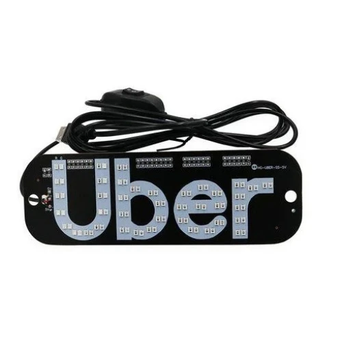 Placa Painel Letreiro Luminoso Vidro Parabrisa Uber Led 5v