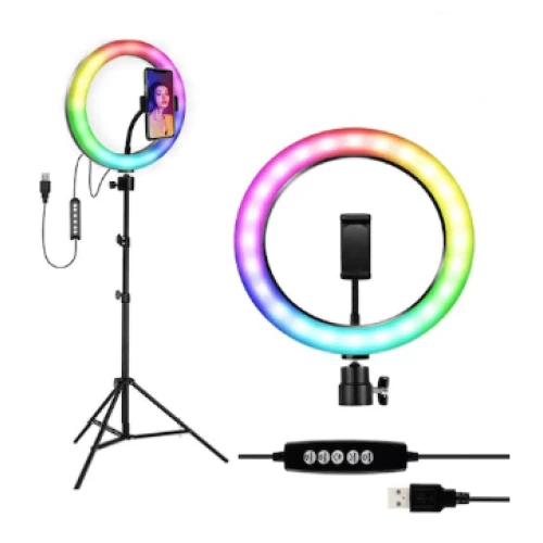 Soft Ring Light RGB Luz de Led CL-360 com Tripé 2,1M