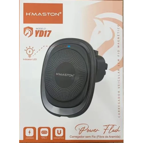 Suporte Veicular Ar Condicionado com Carregamento por Indução Hmaston Power Flash Yd-17 **Leia a Descrição