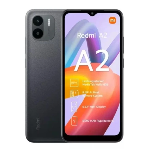 Smartphone Xiaomi Redmi A2 Plus 3Gb Ram 64Gb 6.52'' 8+2 5Mpx Preto **Versão Global + Brinde